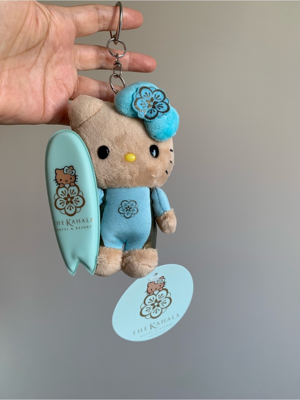 NEW Hello Kitty x The Kahala Hotel Resort Surfboard 4" Plush Keychain NWT Hawaii